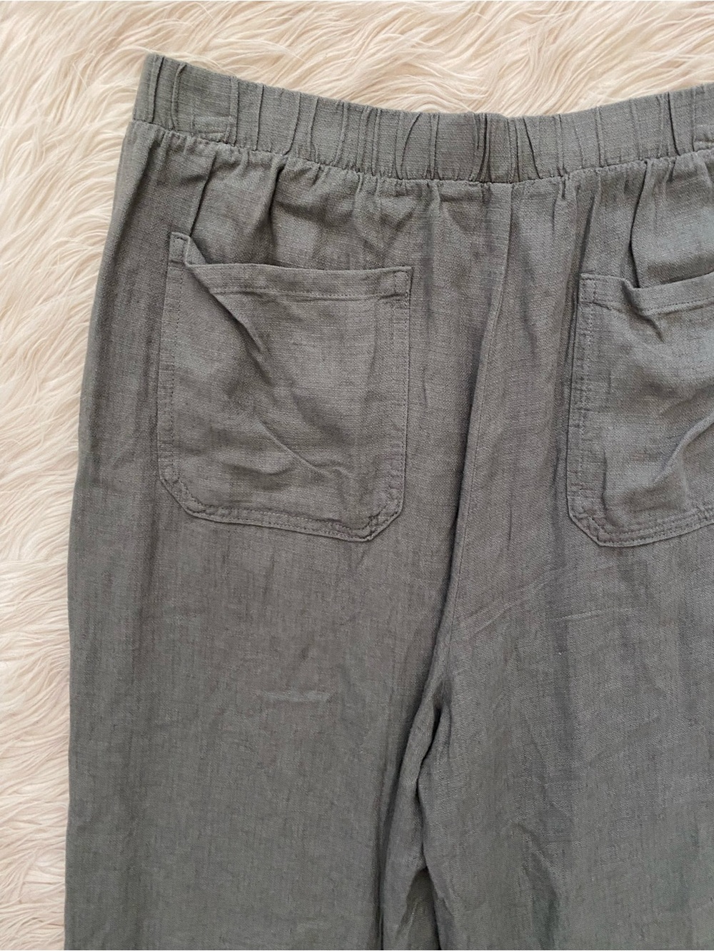 Splendid Gray Linen Blend Wide Leg Pull On Pants Trouser Minimalist Neutral M - Picture 8 of 10